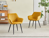 Luna Dining Chair – Ochre Yellow – Adore Velvet