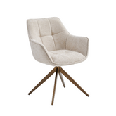 Boston Eetkamerstoel - Beige Chenille - Brushed Brons Poten