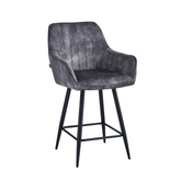 Tabouret de bar Lavin – Anthracite – Velours Adore