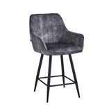 Tabouret de bar Lavin – Anthracite – Velours Adore