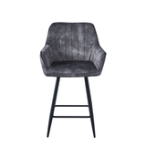 Tabouret de bar Lavin – Anthracite – Velours Adore