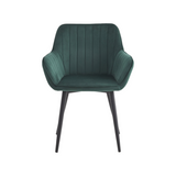Chaise de salle à manger Luna – Vert – Velours