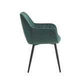 Chaise de salle à manger Luna – Vert – Velours