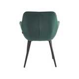 Chaise de salle à manger Luna – Vert – Velours