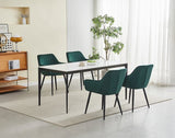 Chaise de salle à manger Luna – Vert – Velours