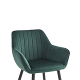 Chaise de salle à manger Luna – Vert – Velours