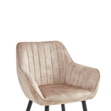 Chaise de salle à manger Luna – Champagne – Velours Adore