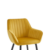 Luna Dining Chair – Ochre Yellow – Adore Velvet
