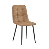 Ela Dining Chair - Cognac Microfiber