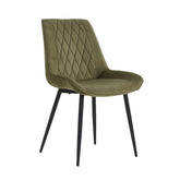 Adama Dining Chair - Green Velvet Fabb