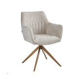 New Yade Eetkamerstoel - Taupe Chenille - Gouden Poten