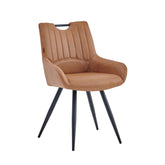 Chaise de salle à manger Amanda - Microfibre Cognac