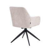 Barbara Eetkamerstoel - Beige Chenille - Draaibaar - 180°