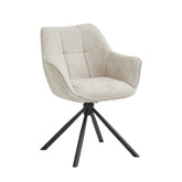Boston Eetkamerstoel - Beige Chenille - Zwarte Poten
