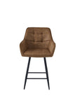New York Barhocker – Cognacfarbene Mikrofaser