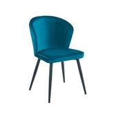Curve Esszimmerstuhl – Petrolfarbener Samt