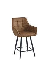 New York Barhocker – Cognacfarbene Mikrofaser