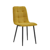 Ela Dining Chair - Ochre Yellow Linen