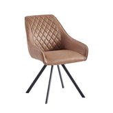 Elias Eetkamerstoel - Cognac Microfiber