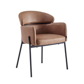 Gabriel Esszimmerstuhl - Cognacfarbene Mikrofaser