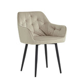 Iris Esszimmerstuhl - Beigefarbener Samt
