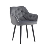 Iris Esszimmerstuhl - Grauer Samt