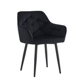 Iris Esszimmerstuhl - Schwarzer Samt