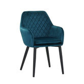 Jay Esszimmerstuhl - Petrolfarbener Samt