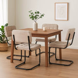 Kita Esszimmerstuhl – Beige – Gewebter Stoff