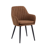 Lavinia Dining Chair - Cognac Microfiber