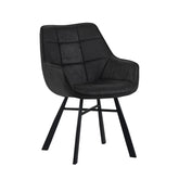 Lenny Esszimmerstuhl - Anthrazitfarbene Mikrofaser