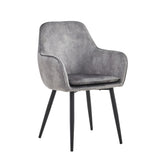 Levan Esszimmerstuhl - Grauer Adore-Samt