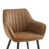 Luna Eetkamerstoel - Cognac Microfiber