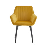 Luna Dining Chair – Ochre Yellow – Adore Velvet