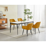 Luna Dining Chair – Ochre Yellow – Adore Velvet