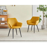 Luna Dining Chair – Ochre Yellow – Adore Velvet
