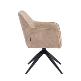 Lungo Eetkamerstoel - Beige Microfiber