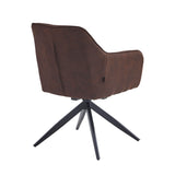 Lungo Eetkamerstoel - Bruin Microfiber