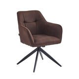 Lungo Eetkamerstoel - Bruin Microfiber
