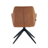 Lungo Eetkamerstoel - Cognac Microfiber