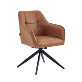 Lungo Eetkamerstoel - Cognac Microfiber