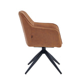 Lungo Eetkamerstoel - Cognac Microfiber