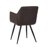 Manila Esszimmerstuhl - Dunkelbraune Mikrofaser