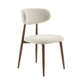 Nara Dining Chair - Beige - Brown Metal Legs
