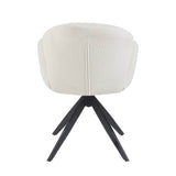 Nes Esszimmerstuhl – Weißer Bouclé-Stoff – Drehbar – 180° – Mit Return-Memory-Funktion