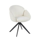 Nes Esszimmerstuhl – Weißer Bouclé-Stoff – Drehbar – 180° – Mit Return-Memory-Funktion