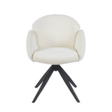 Nes Esszimmerstuhl – Weißer Bouclé-Stoff – Drehbar – 180° – Mit Return-Memory-Funktion