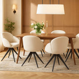 Nes Esszimmerstuhl – Weißer Bouclé-Stoff – Drehbar – 180° – Mit Return-Memory-Funktion