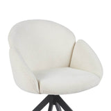 Nes Esszimmerstuhl – Weißer Bouclé-Stoff – Drehbar – 180° – Mit Return-Memory-Funktion