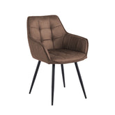 Oriana Dining Chair - Brown Microfiber